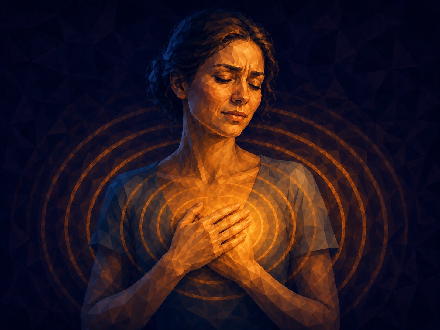 Personne sensible dans une lumière diffuse, symbolisant l'hypersensibilité et la recherche d'un centre intérieur